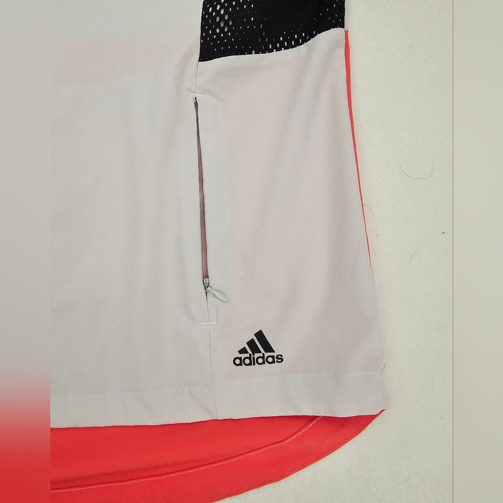 EXELLENT ADIDAS Track Jacket Womens Lightweight Color: Black Salmon Tan SZ M - Picture 8 of 16